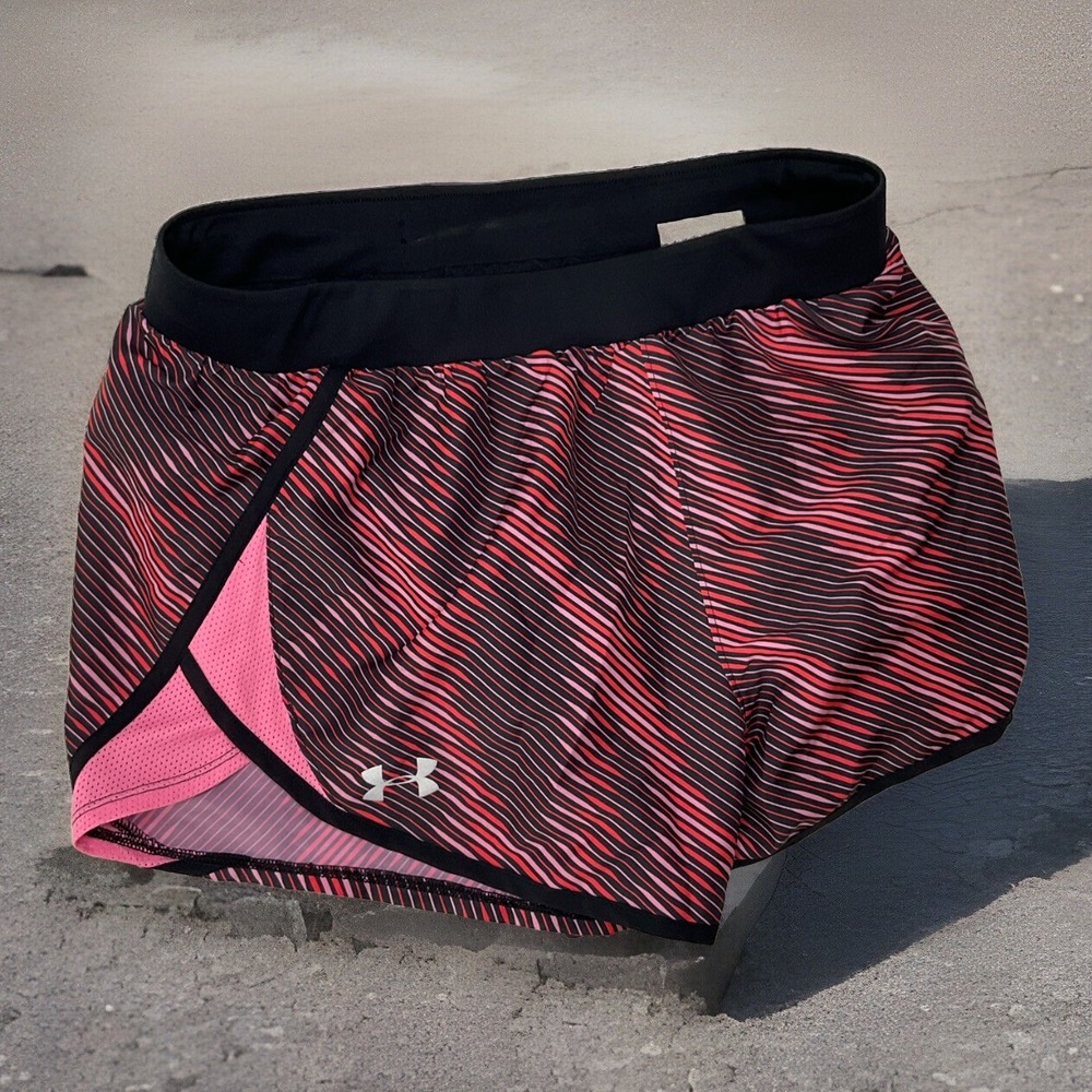Under Armour Shorts Women Sz S UA Fly-By 2.0 Running Training Striped 1350198